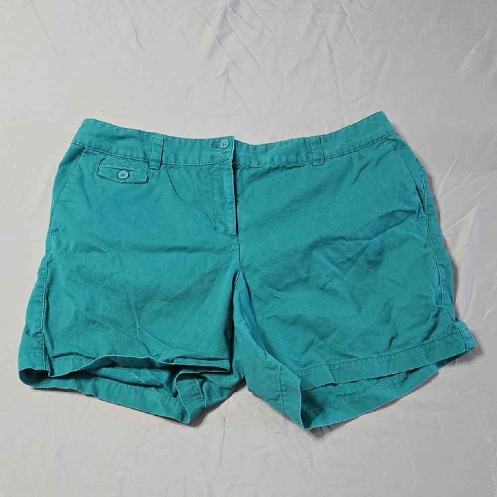 Ann Taylor LOFT  Sz 14 Womens Teal Bermudas Shorts